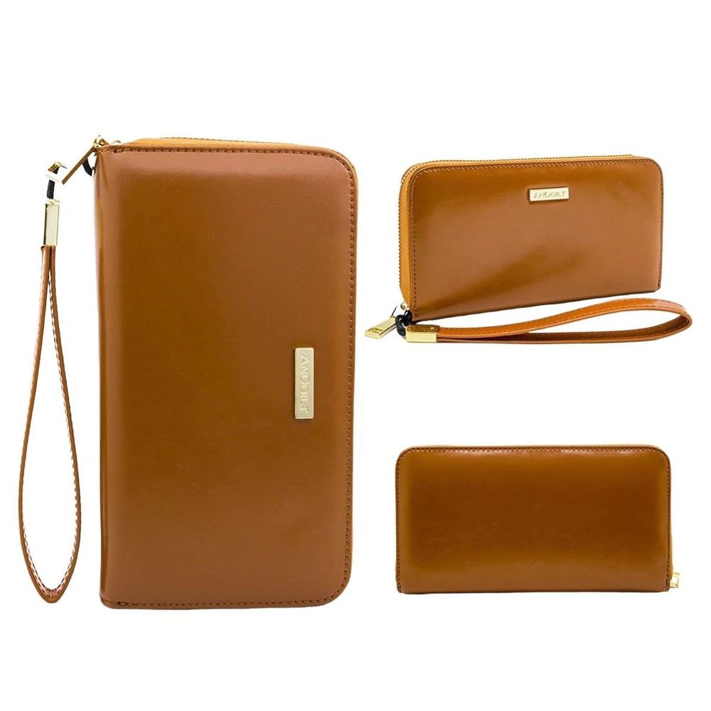 ANDOILT Genuine Leather Wallet for Women Men RFID Blocking Credit Card Holder Zi